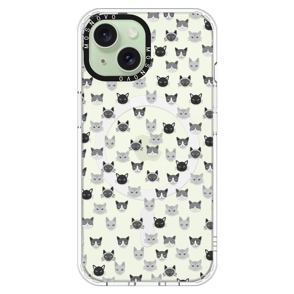 Cats Head Phone Case - iPhone 15 Case - MOSNOVO