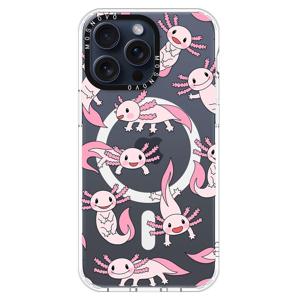 Pink Axolotl Phone Case - iPhone 15 Pro Max Case - MOSNOVO