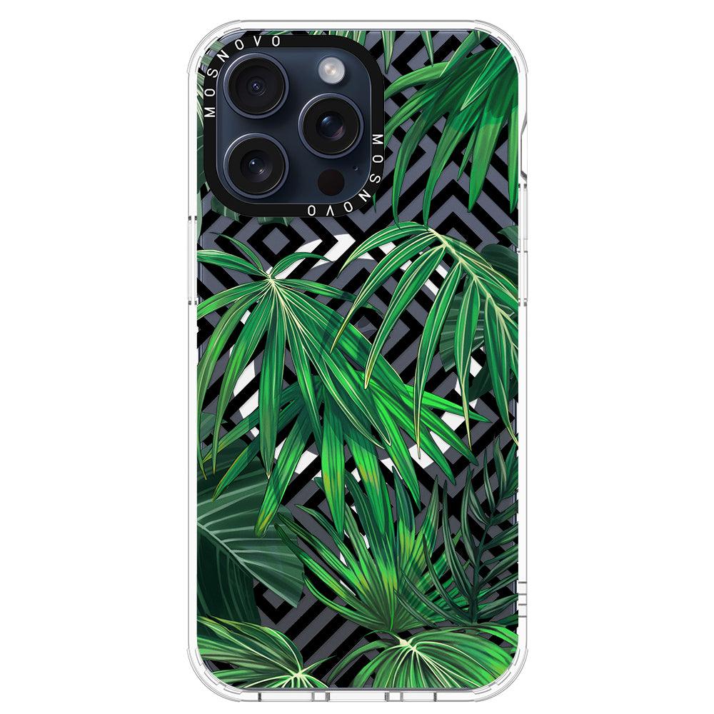 Areca Palm Pattern Phone Case - iPhone 15 Pro Max Case - MOSNOVO