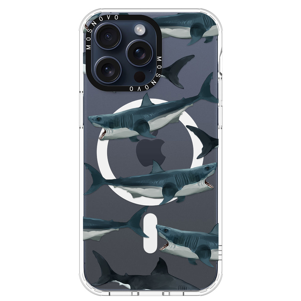 White Shark Phone Case - iPhone 15 Pro Max Case - MOSNOVO