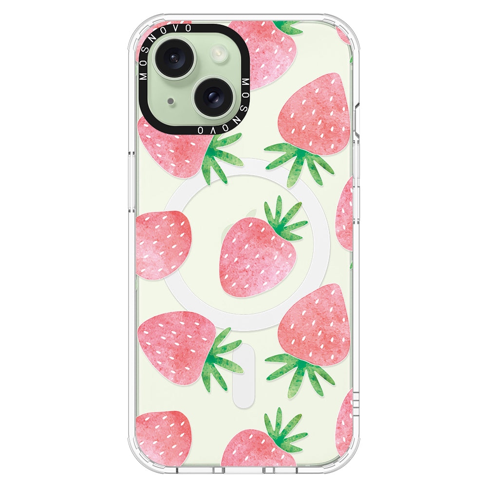 Pastel Strawberry Phone Case - iPhone 15 Case - MOSNOVO