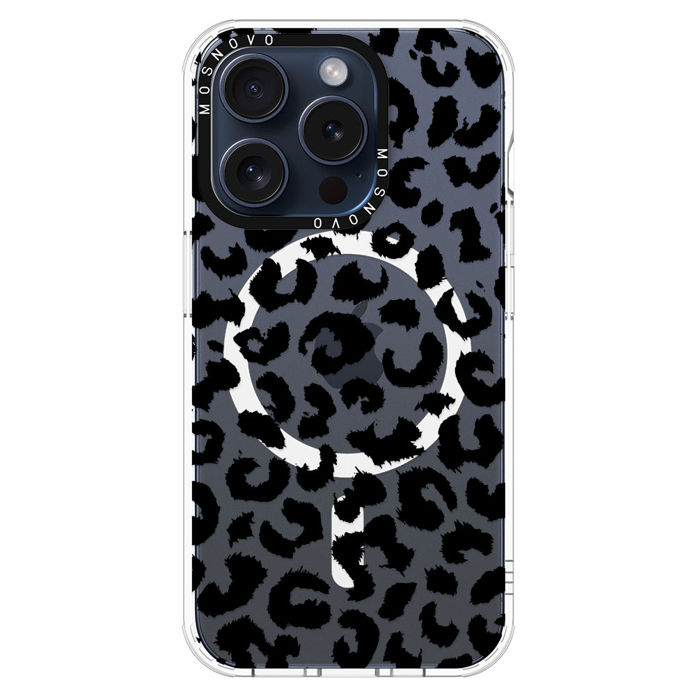 Black Leopard Phone Case - iPhone 15 Pro Case - MOSNOVO