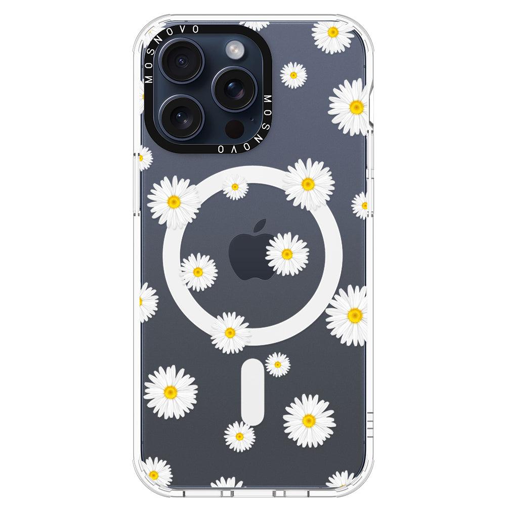 White Daisy Phone Case - iPhone 15 Pro Max Case - MOSNOVO