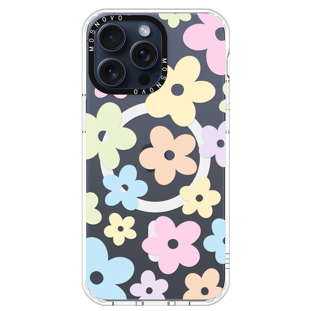 Pastel Flower Phone Case - iPhone 15 Pro Max Case - MOSNOVO