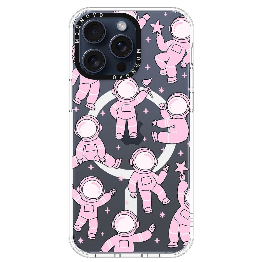 Pink Astronaut Phone Case - iPhone 15 Pro Max Case - MOSNOVO