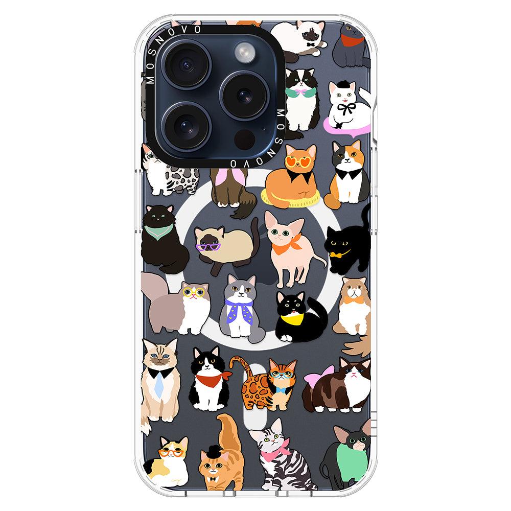 Cute Cat Phone Case - iPhone 15 Pro Case - MOSNOVO