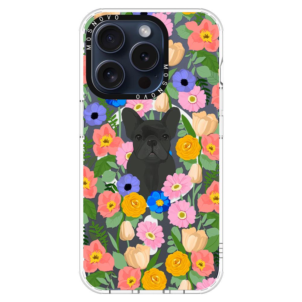 French Bulldog Garden Phone Case - iPhone 15 Pro Case - MOSNOVO