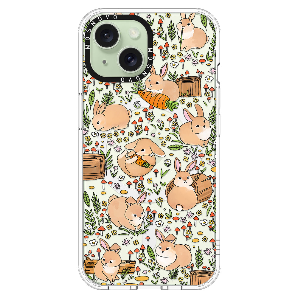 Cute Bunny Garden Phone Case - iPhone 15 Plus Case - MOSNOVO