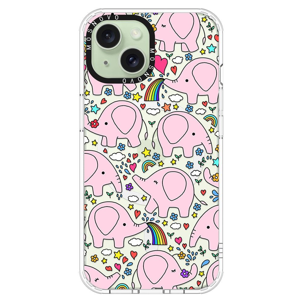 Pink Elephant Phone Case - iPhone 15 Plus Case - MOSNOVO