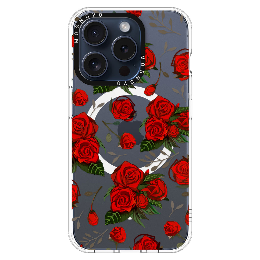 Simply Red Roses Phone Case - iPhone 15 Pro Case - MOSNOVO