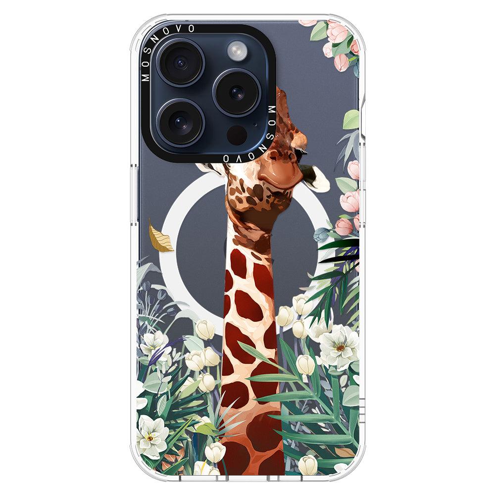 Giraffe In The Garden Phone Case - iPhone 15 Pro Case - MOSNOVO