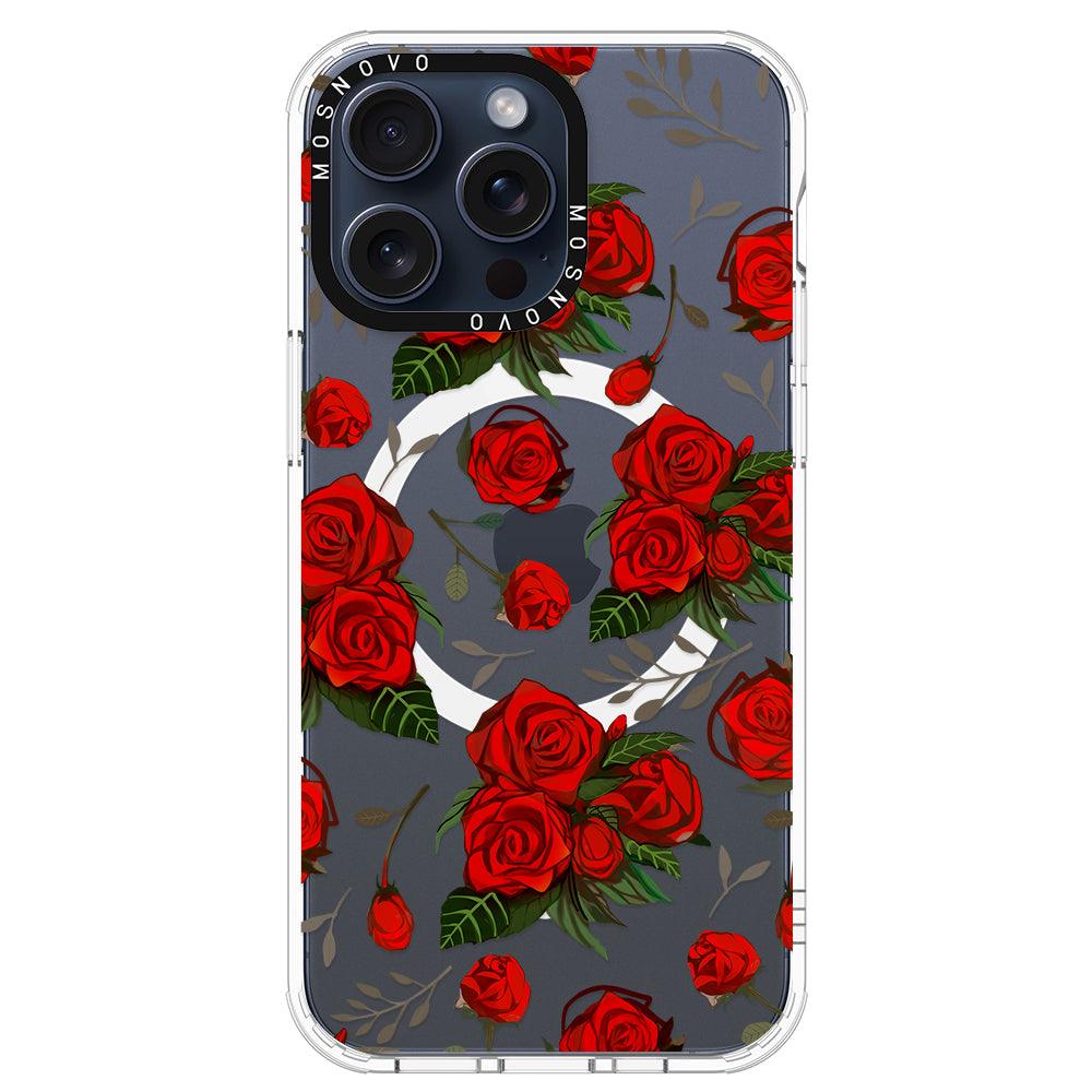 Simply Red Roses Phone Case - iPhone 15 Pro Max Case - MOSNOVO