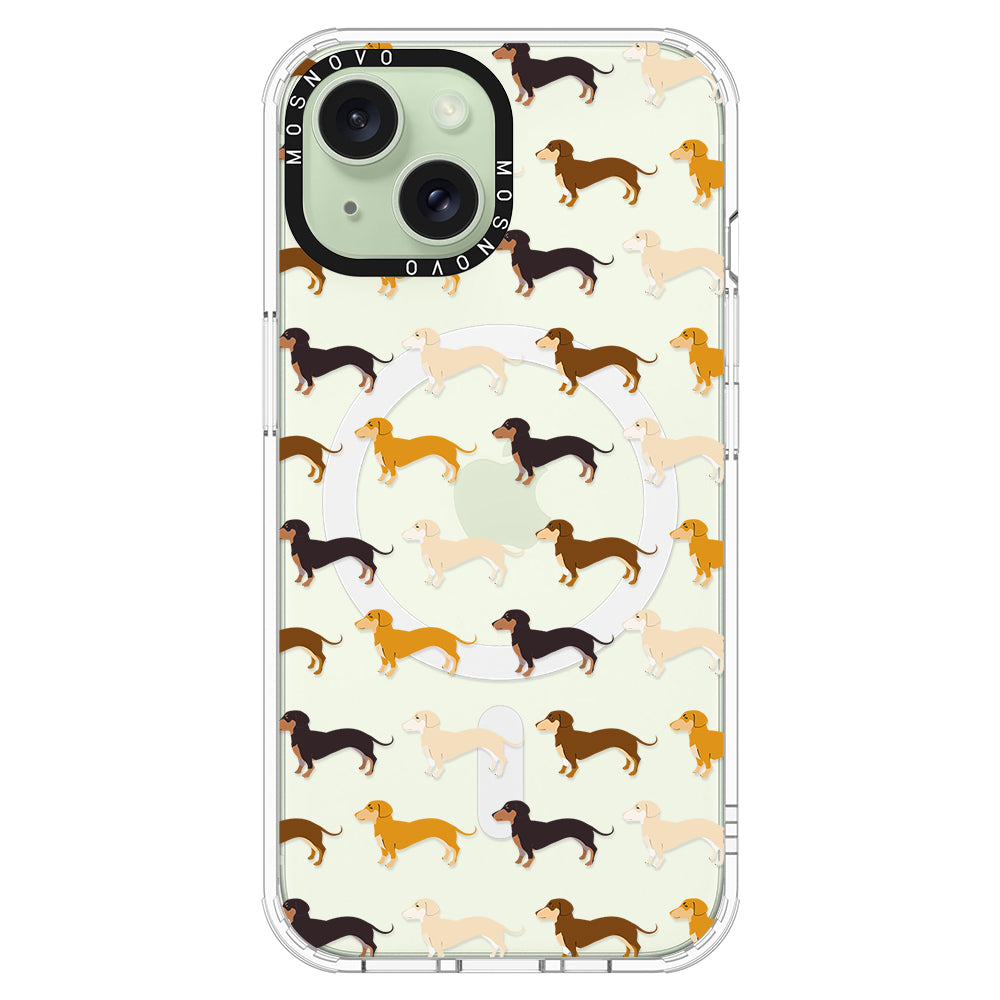 Cute Dachshund Phone Case - iPhone 15 Case Clear With Magsafe