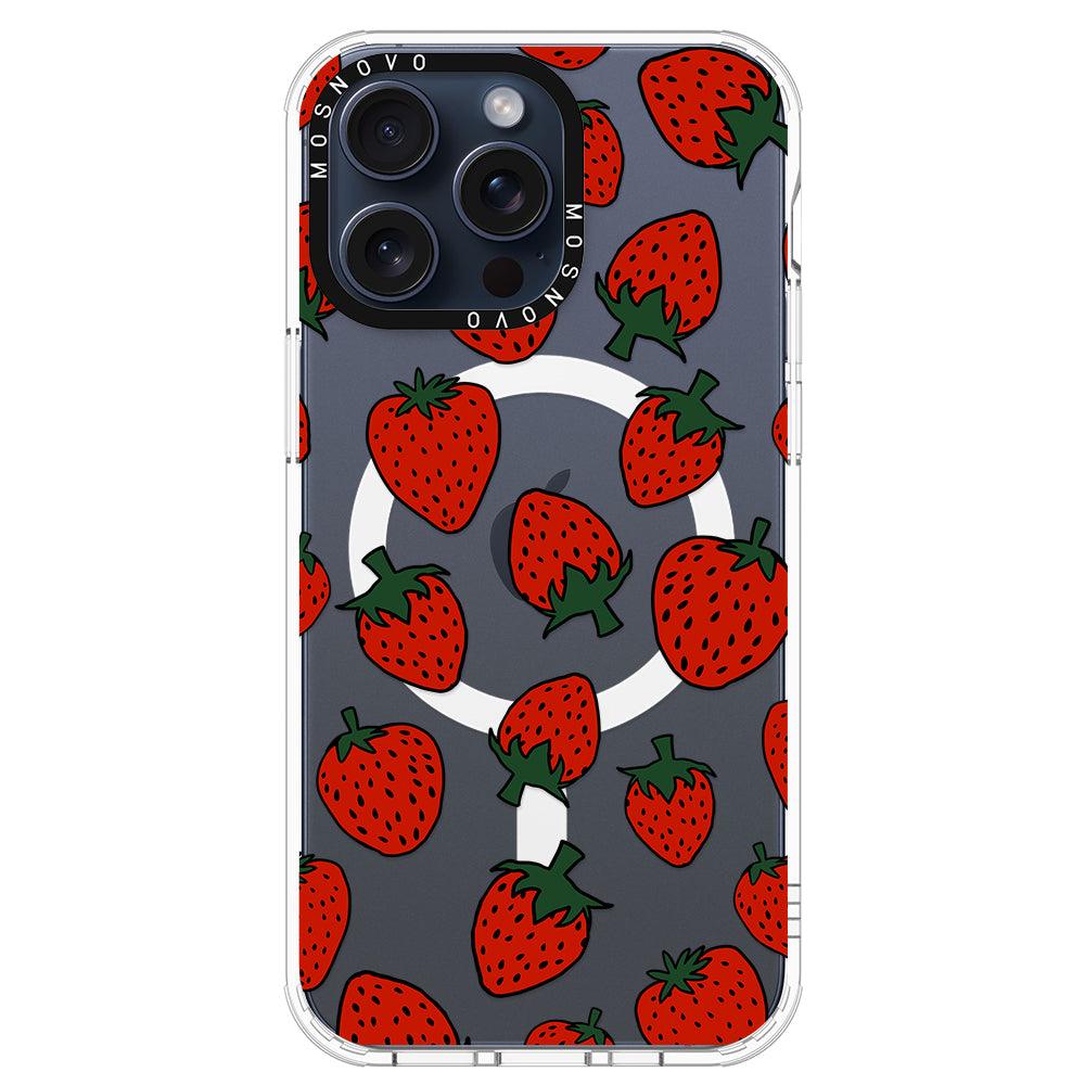 Red Strawberry Phone Case - iPhone 15 Pro Max Case - MOSNOVO