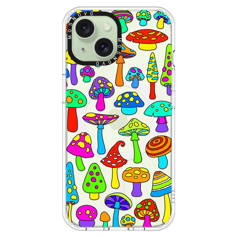 Trippy Wild Mushroom Phone Case - iPhone 15 Case Clear With Magsafe