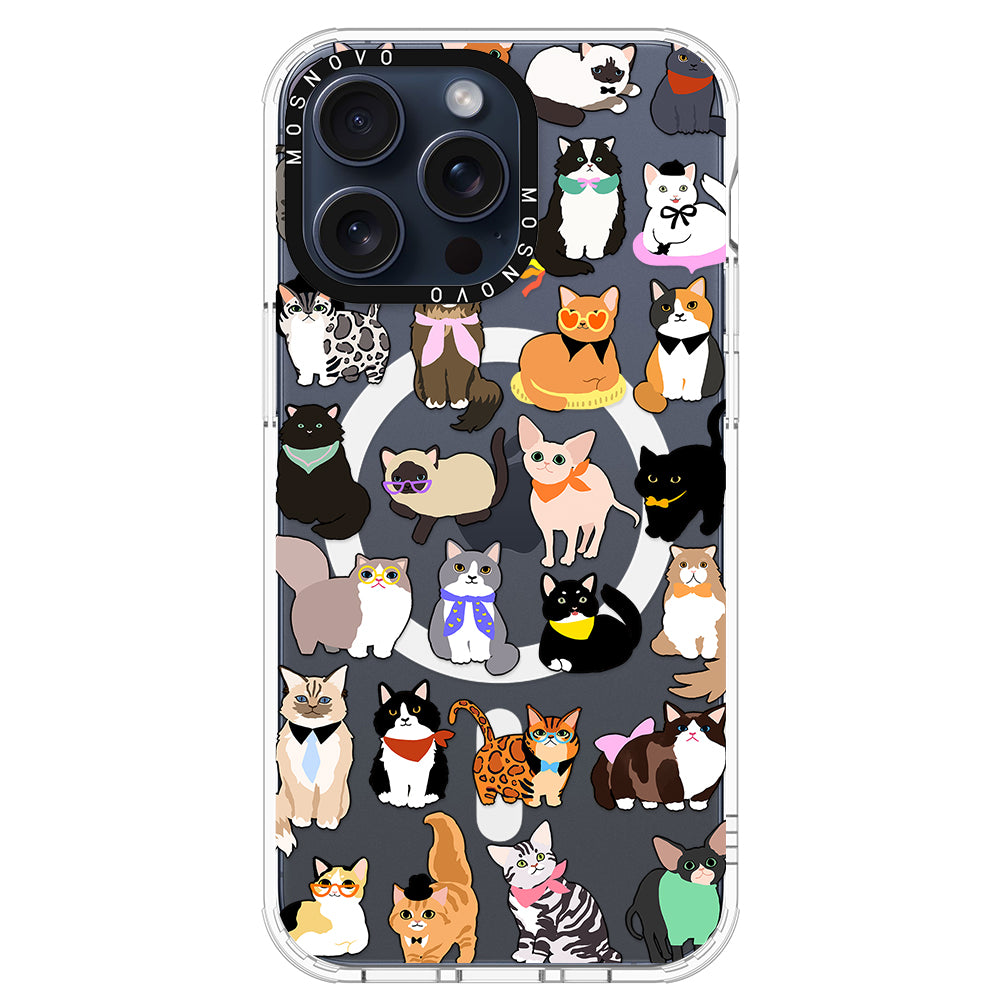 Cute Cat Phone Case - iPhone 15 Pro Max Case - MOSNOVO