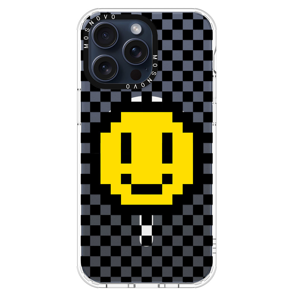 Smile Checkered Phone Case - iPhone 15 Pro Max Case - MOSNOVO