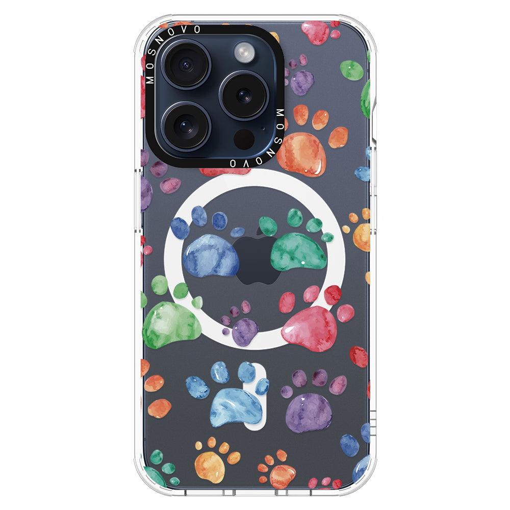 Colorful Paw Phone Case - iPhone 15 Pro Case - MOSNOVO