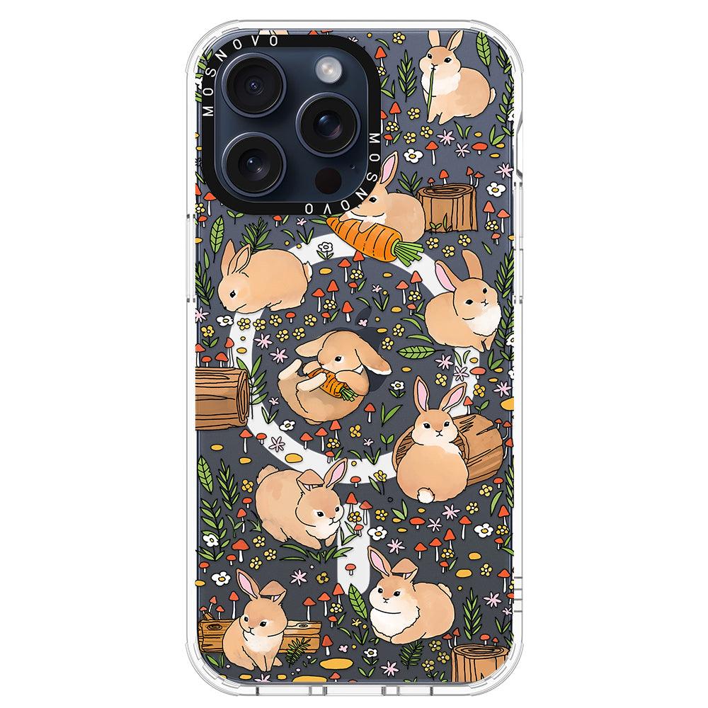 Cute Bunny Garden Phone Case - iPhone 15 Pro Max Case - MOSNOVO