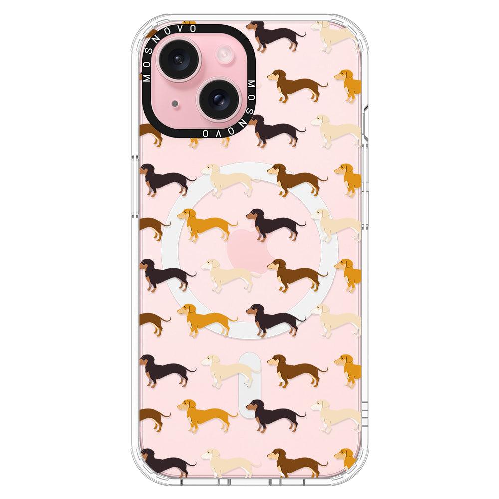 Cute Dachshund Phone Case - iPhone 15 Case Clear With Magsafe