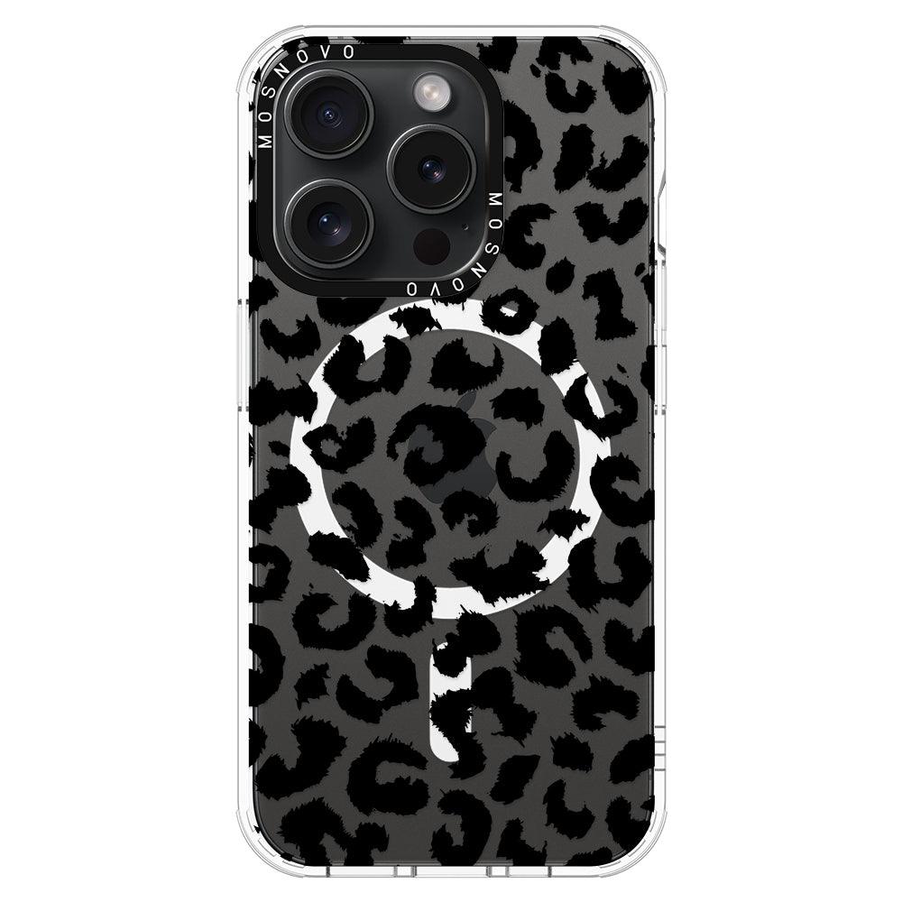 Black Leopard Phone Case - iPhone 15 Pro Case - MOSNOVO