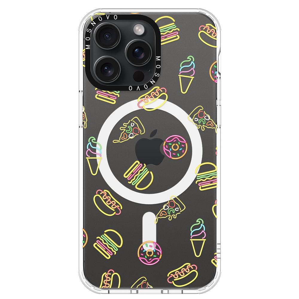 Neon Burgers Phone Case - iPhone 15 Pro Max Case - MOSNOVO