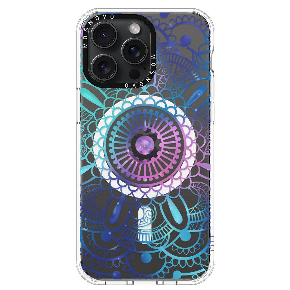 Violet Blue Mandala Phone Case - iPhone 15 Pro Max Case - MOSNOVO