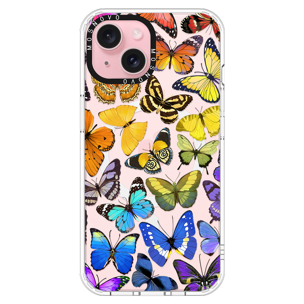 Rainbow Butterfly Phone Case - iPhone 15 Plus Case - MOSNOVO