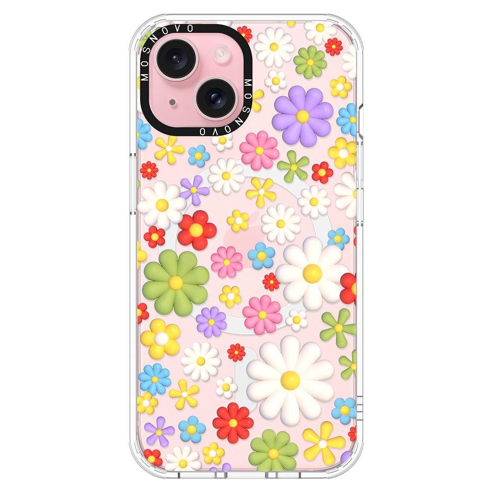 3D Flowers Phone Case - iPhone 15 Plus Case - MOSNOVO