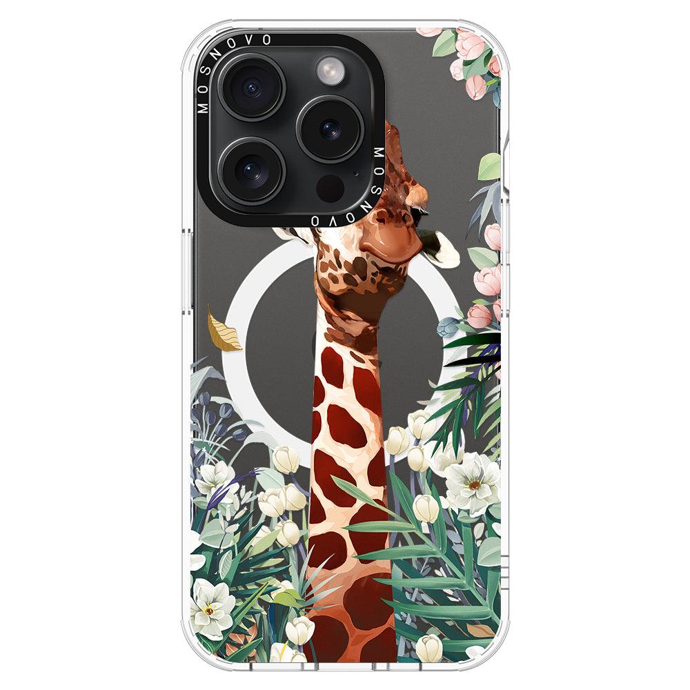 Giraffe In The Garden Phone Case - iPhone 15 Pro Case - MOSNOVO