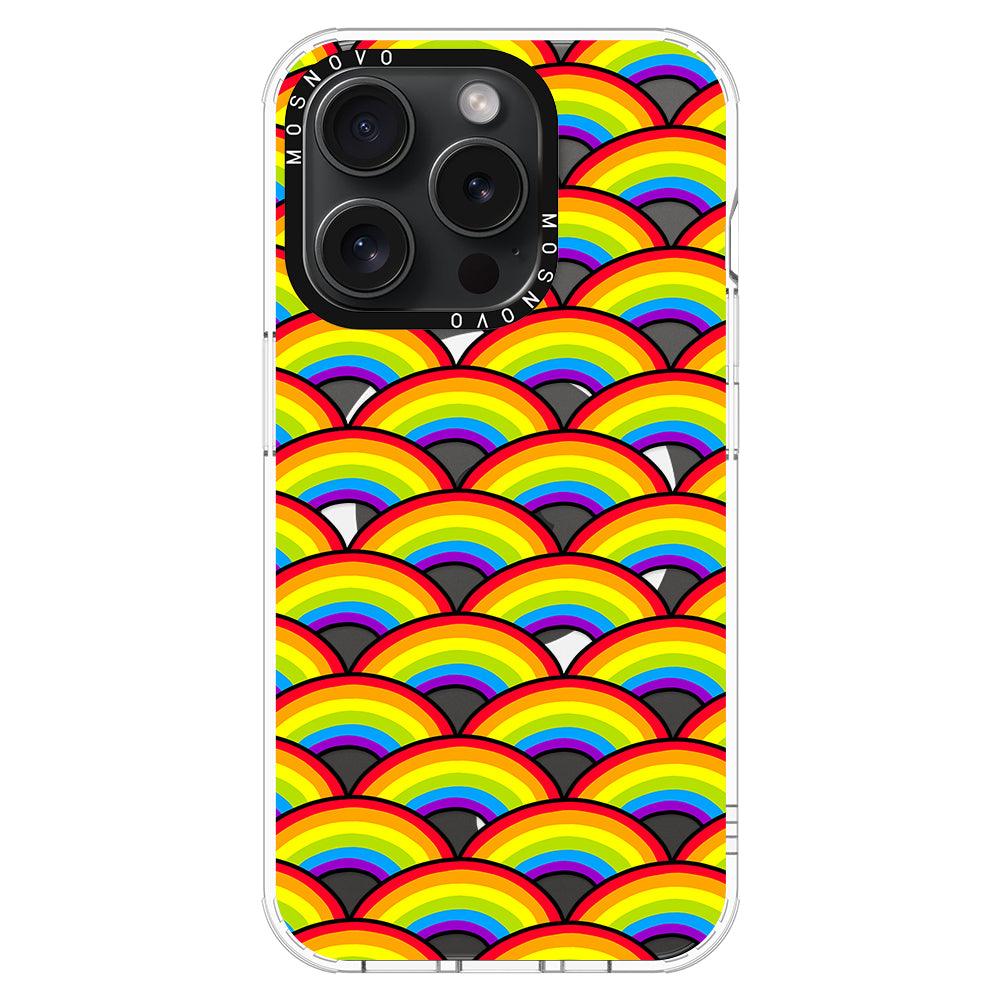 Rainbow Waves Phone Case - iPhone 15 Pro Case - MOSNOVO