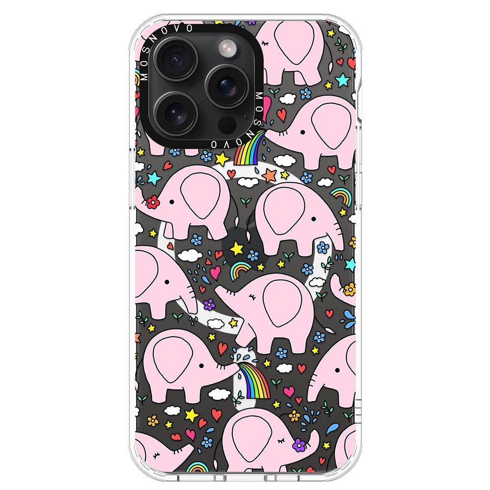 Pink Elephant Phone Case - iPhone 15 Pro Max Case - MOSNOVO