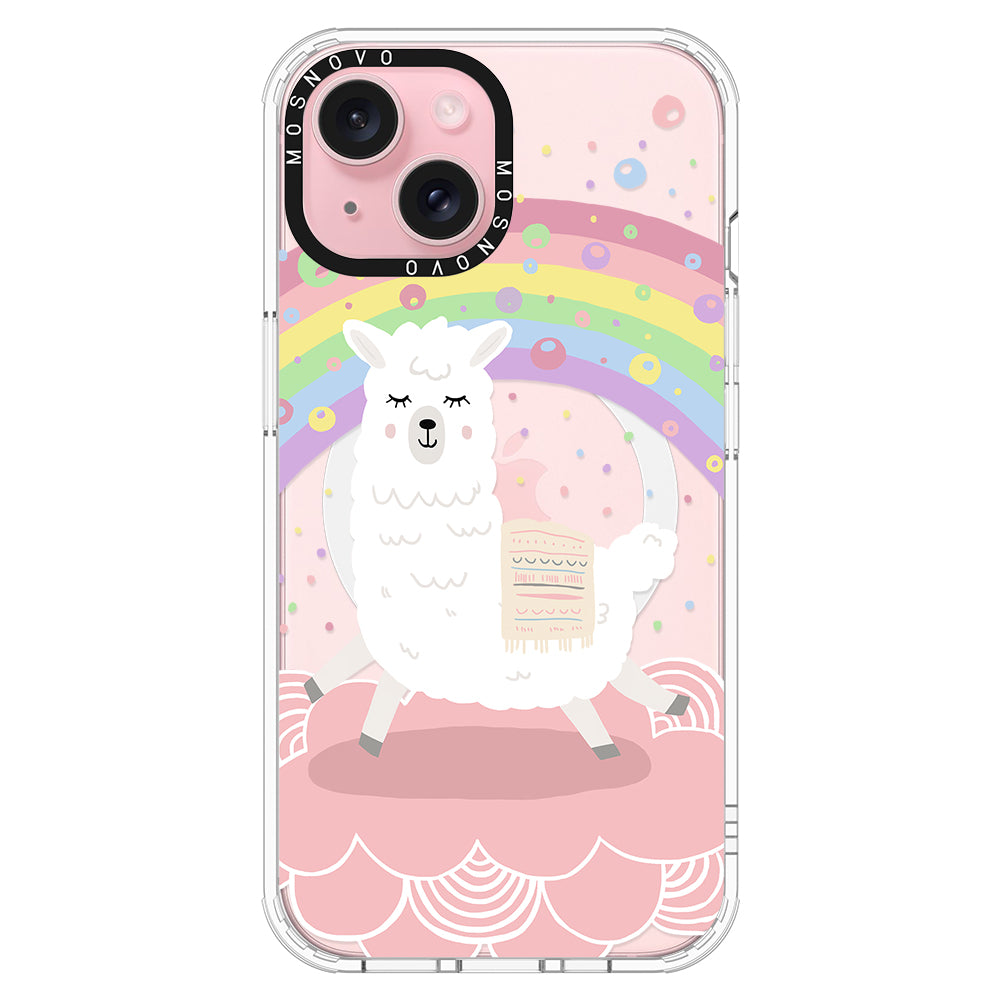 Rainbow Alpaca Phone Case - iPhone 15 Case - MOSNOVO