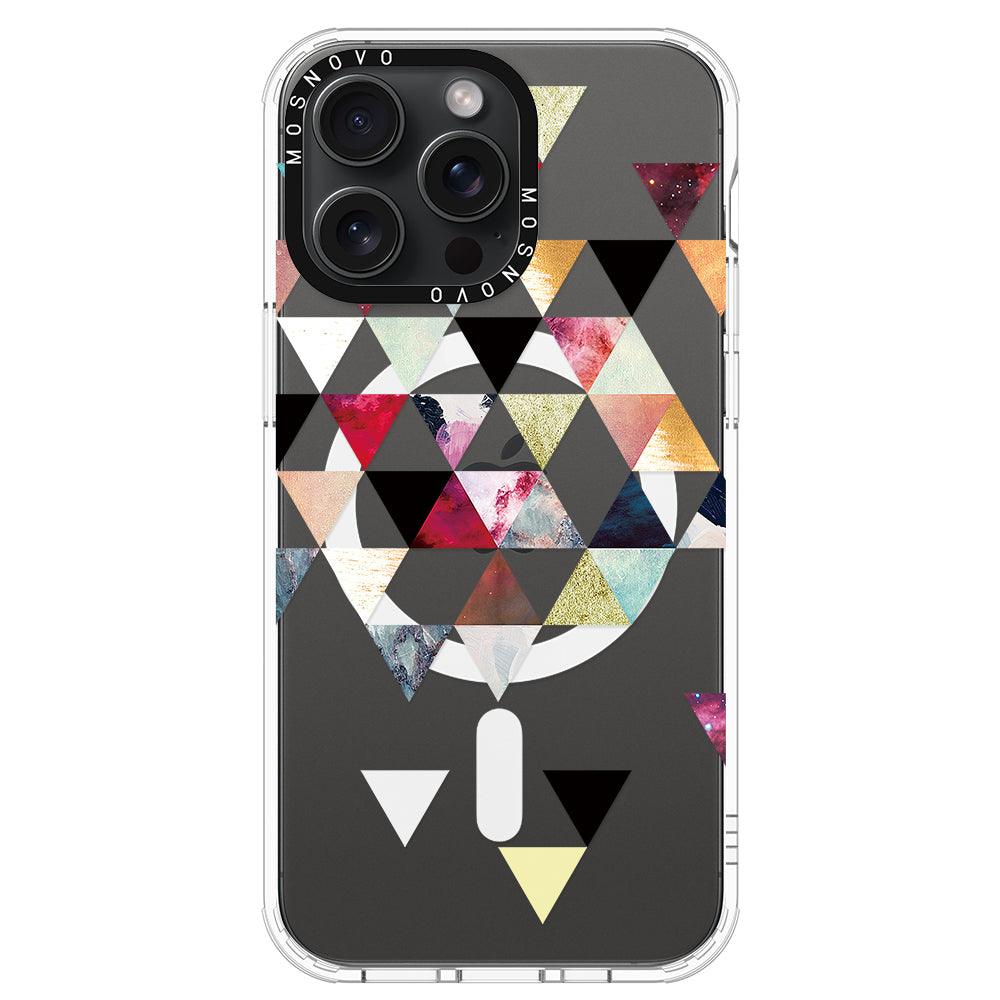 Triangles Stone Marble Phone Case - iPhone 15 Pro Max Case - MOSNOVO