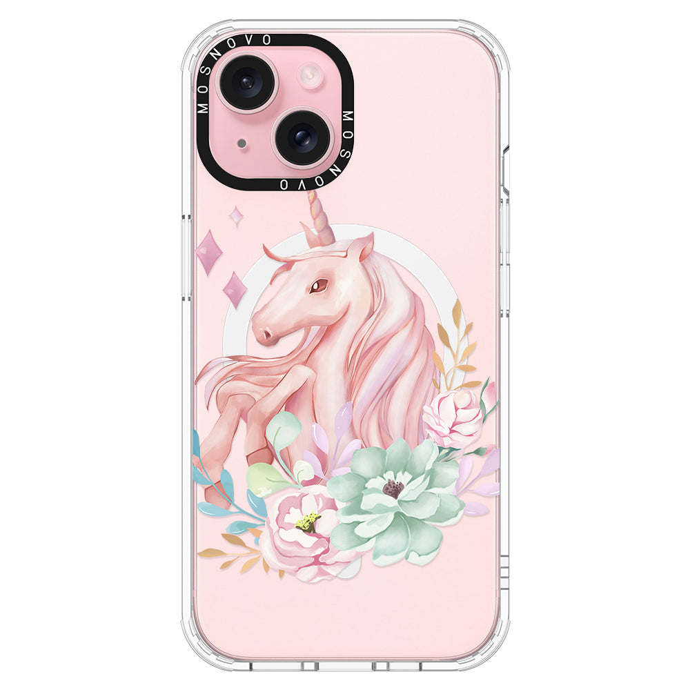 Elegant Flowers Unicorn Phone Case - iPhone 15 Case - MOSNOVO