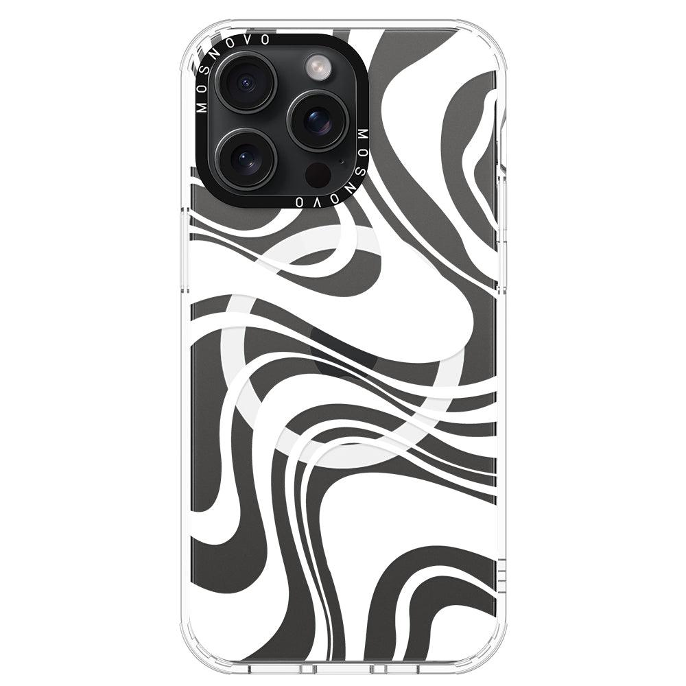 White Swirl Phone Case - iPhone 15 Pro Max Case - MOSNOVO