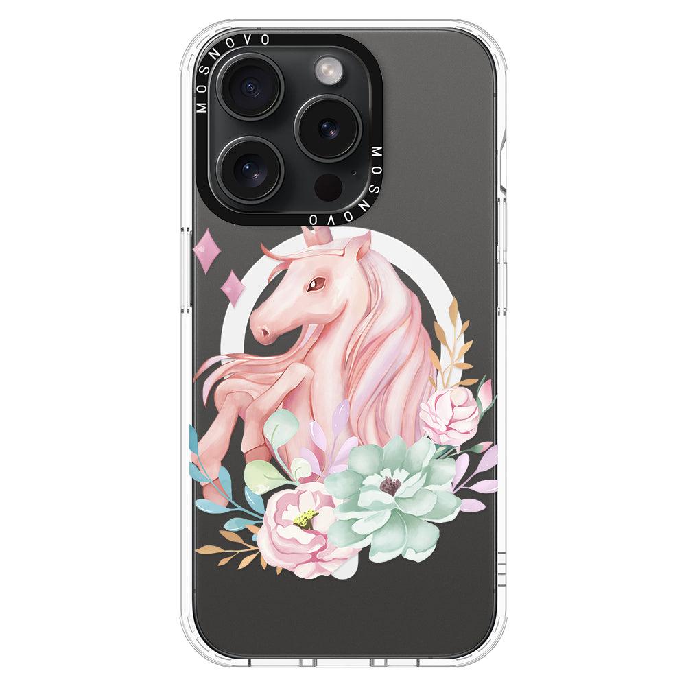 Elegant Flowers Unicorn Phone Case - iPhone 15 Pro Case - MOSNOVO