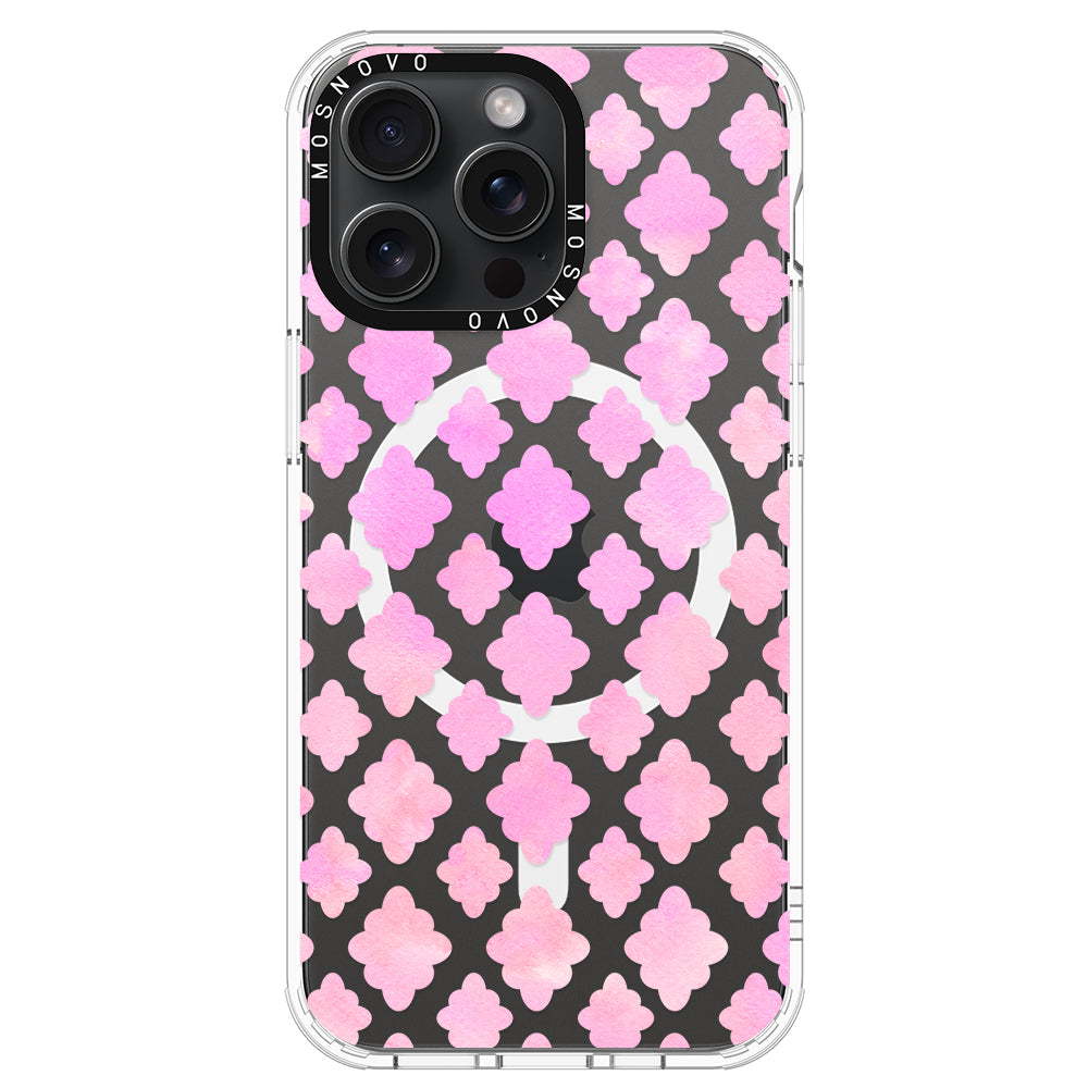 Pink Flower Diamond Phone Case - iPhone 15 Pro Max Case - MOSNOVO