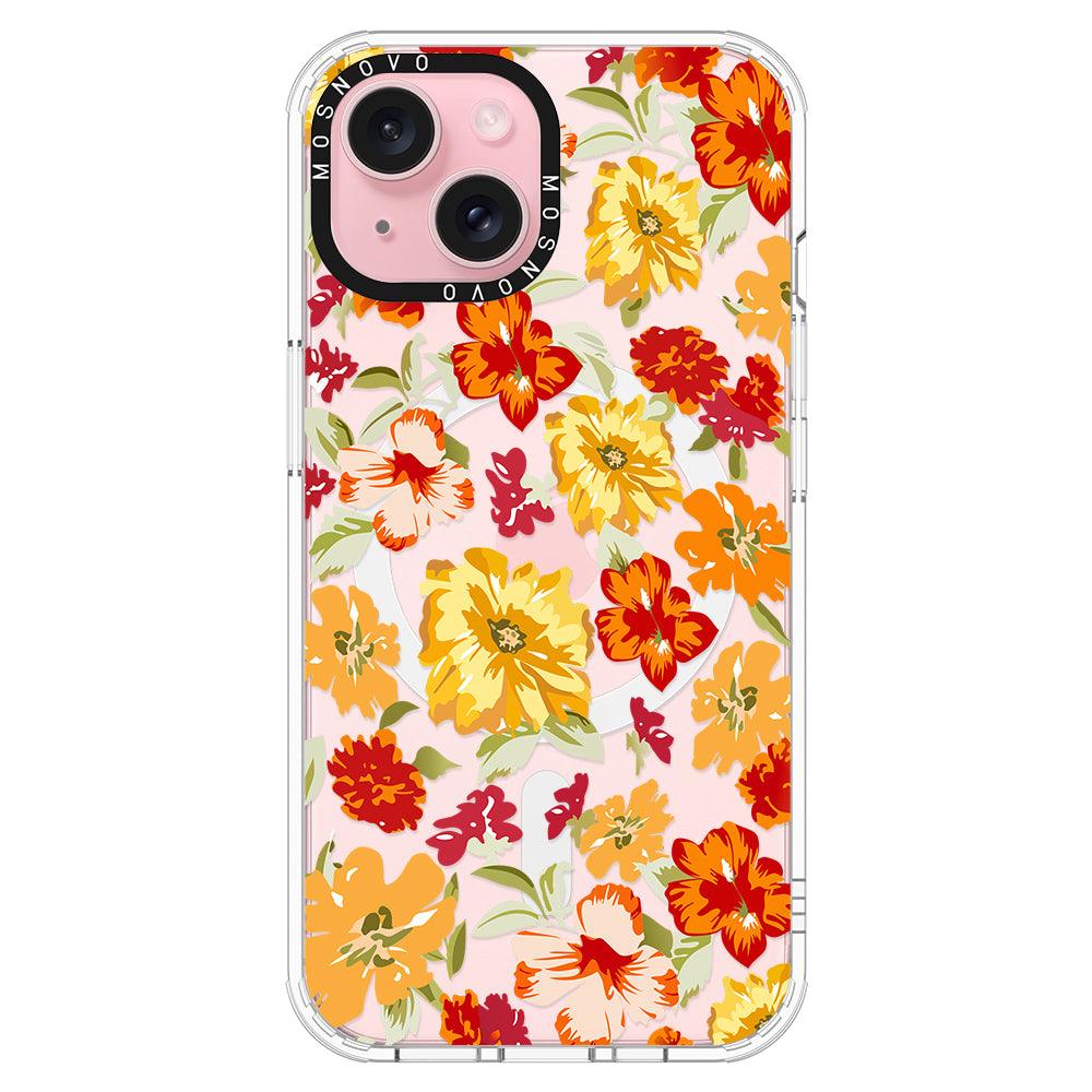 70s Boho Yellow Flower Phone Case - iPhone 15 Case - MOSNOVO