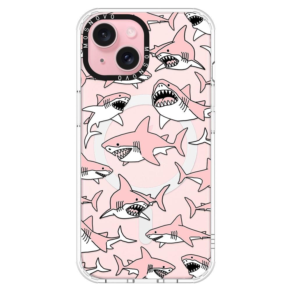 Pink Shark Phone Case - iPhone 15 Plus Case - MOSNOVO