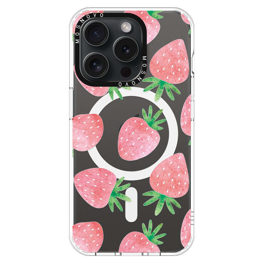 Pastel Strawberry Phone Case - iPhone 15 Pro Case - MOSNOVO