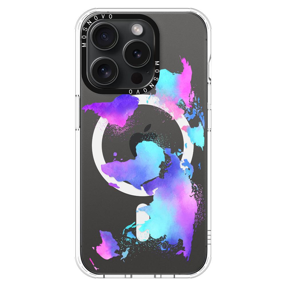 Psychedelic World Map Phone Case - iPhone 15 Pro Case - MOSNOVO