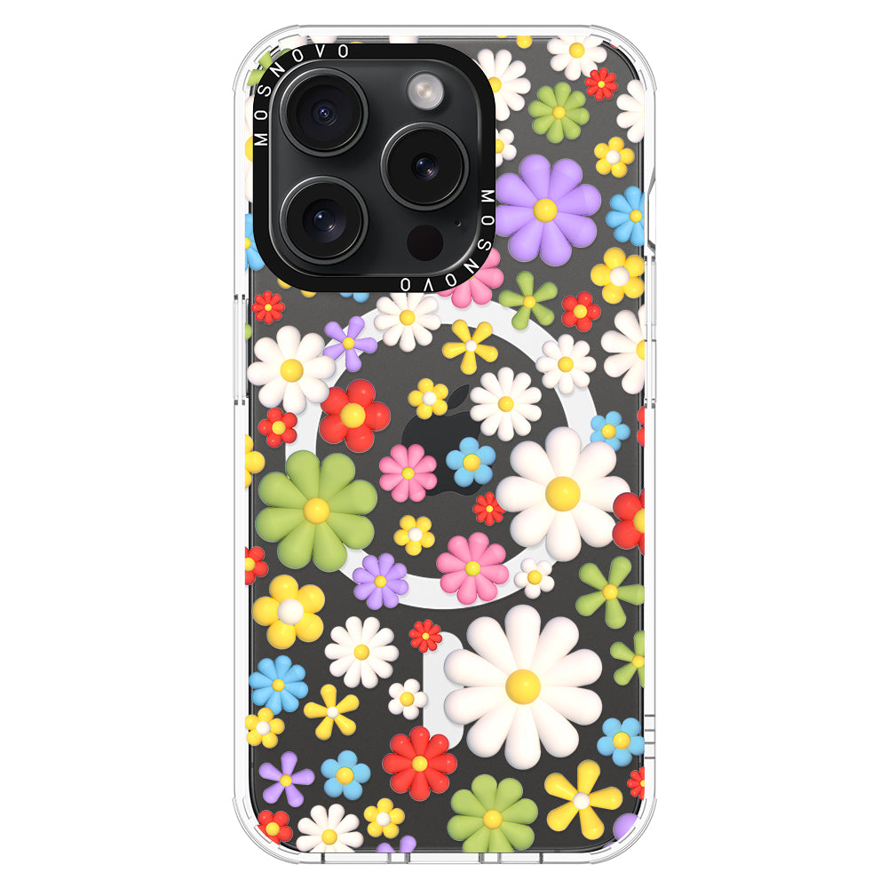 3D Flowers Phone Case - iPhone 15 Pro Case - MOSNOVO