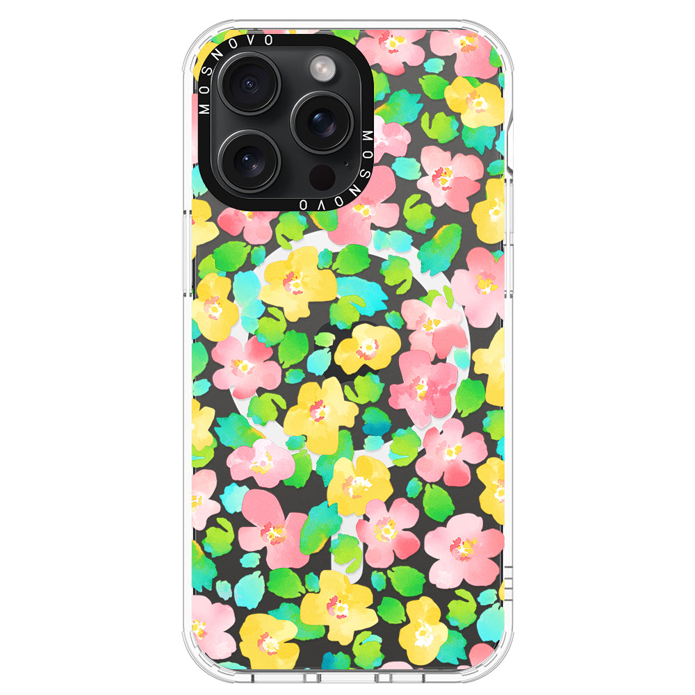 Floral Print Phone Case - iPhone 15 Pro Max Case - MOSNOVO