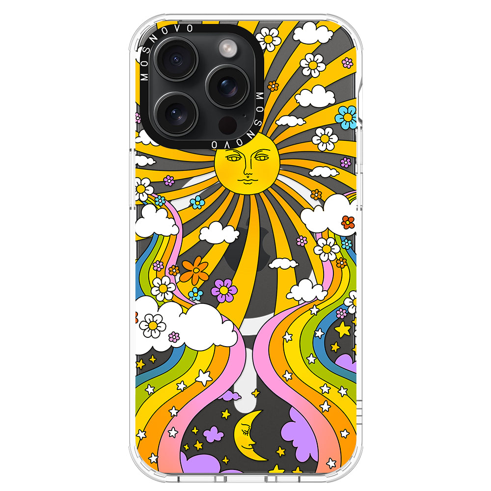 Rainbow Sun and Moon Phone Case - iPhone 15 Pro Max Case - MOSNOVO