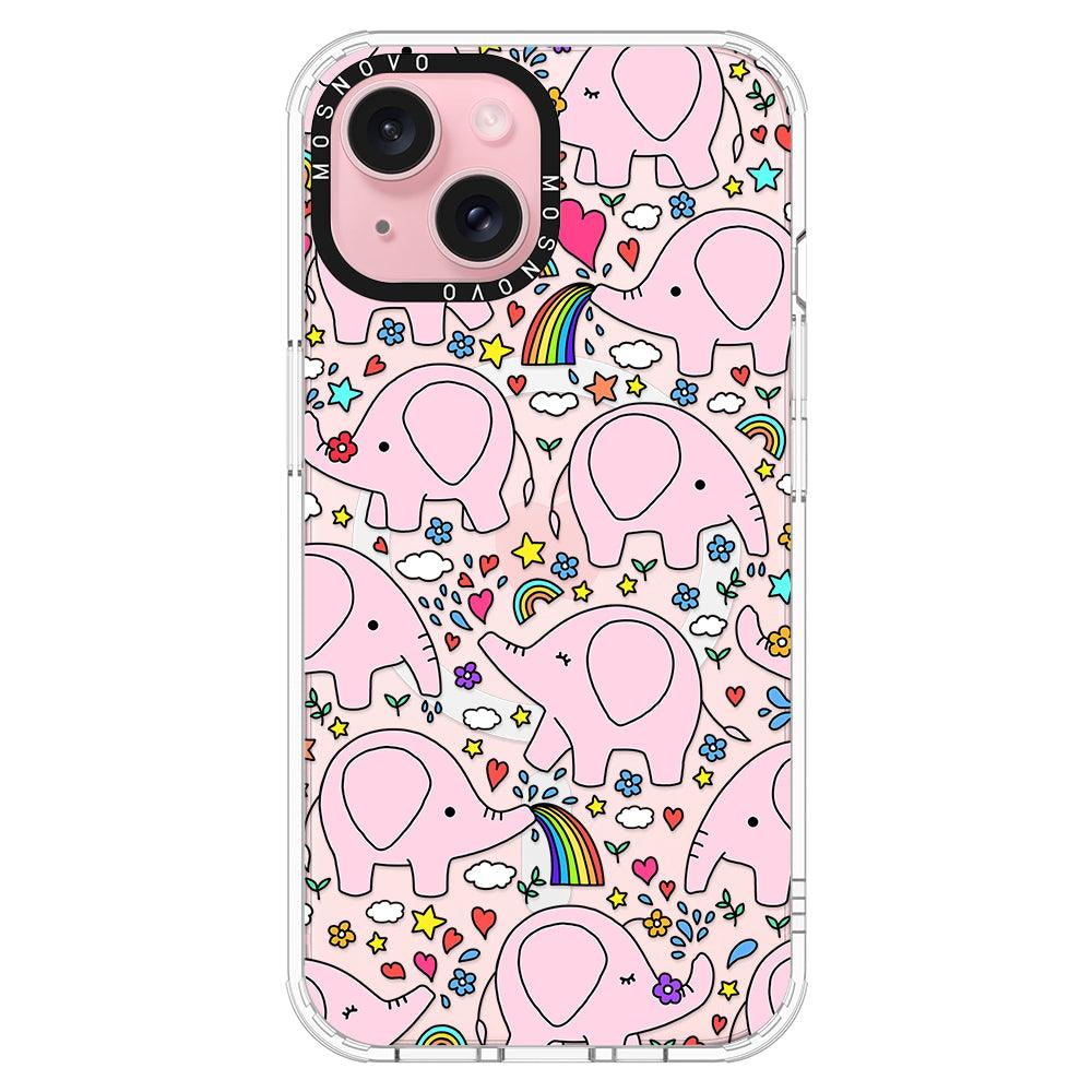 Pink Elephant Phone Case - iPhone 15 Plus Case - MOSNOVO