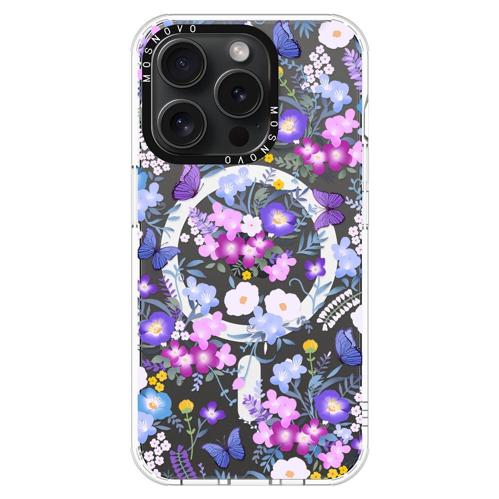 Purple Peri Nemophila Flower Phone Case - iPhone 15 Pro Case - MOSNOVO