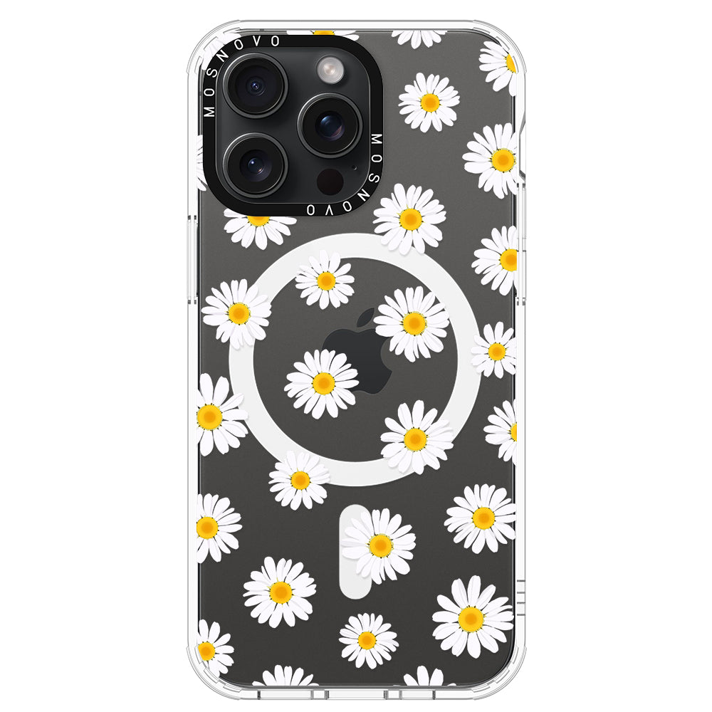 White Daisy Phone Case - iPhone 15 Pro Max Case - MOSNOVO