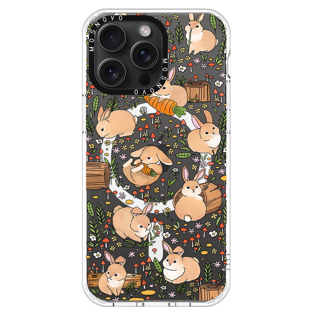 Cute Bunny Garden Phone Case - iPhone 15 Pro Max Case - MOSNOVO