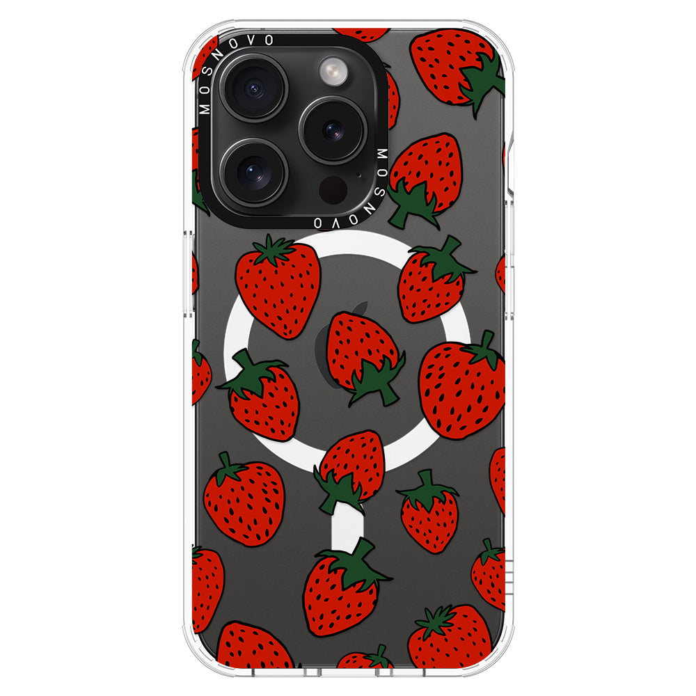 Red Strawberry Phone Case - iPhone 15 Pro Case - MOSNOVO